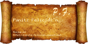 Panitz Felicián névjegykártya